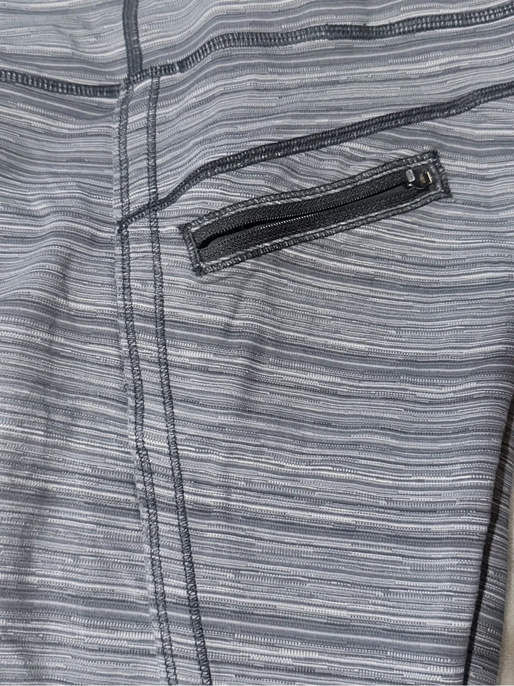 lululemon athletica Gray Striped Crop Leggings
